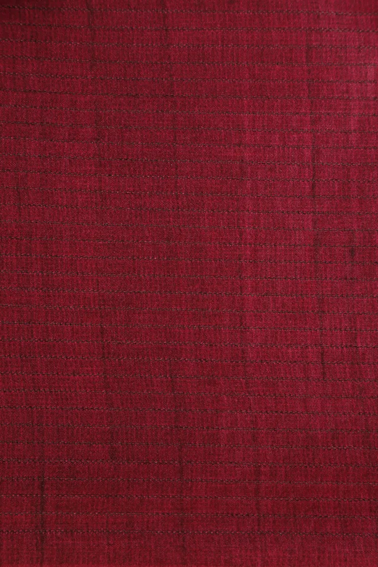 Asphalt Black Tussar Saree with Gold Zari Small Checks Pattern view 3