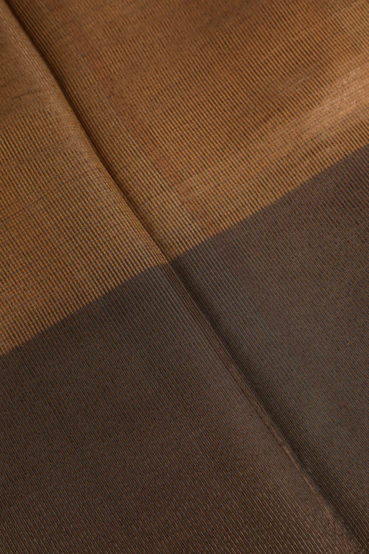 Tortilla Brown Soft Silk Sarees with Gold Zari Straipes And Puttas view 3