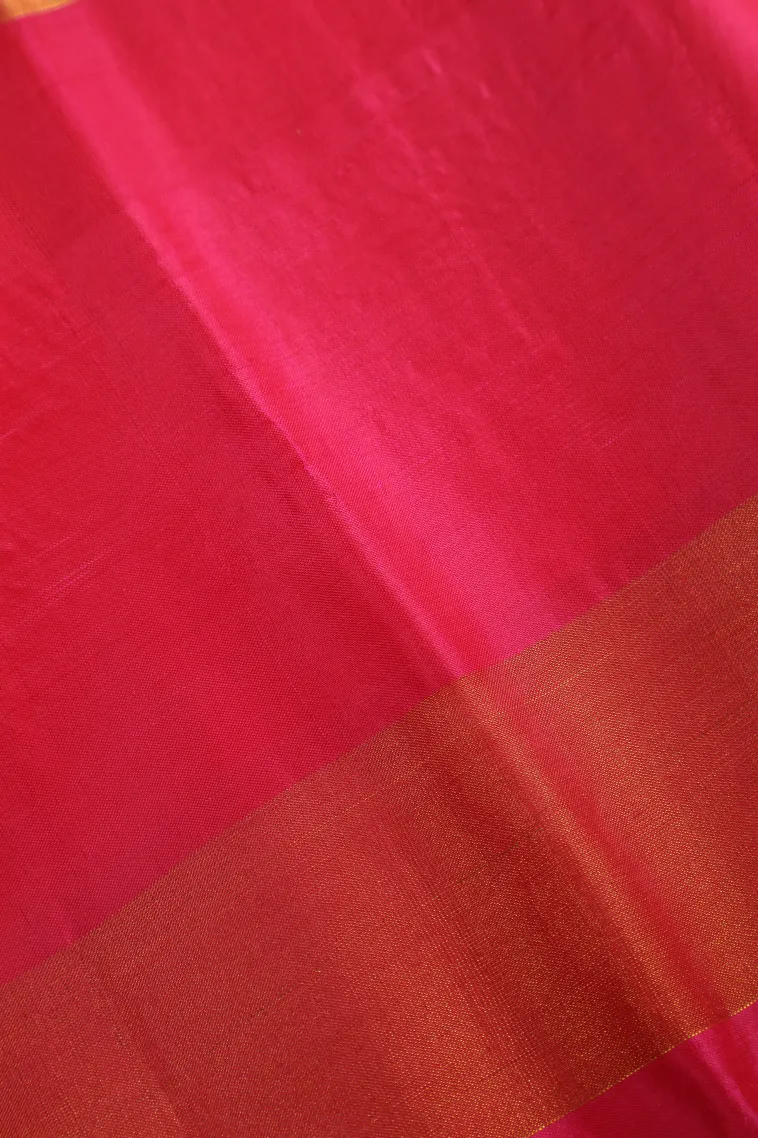Chartreuse Green Soft Silk Saree with Gold Zari Checks And Puttas view 3