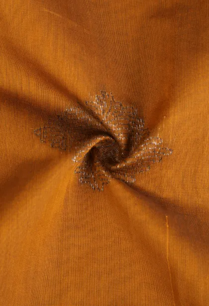 Rich Gold Silk Cotton Sarees with Antic Zari Geometric Shapes
