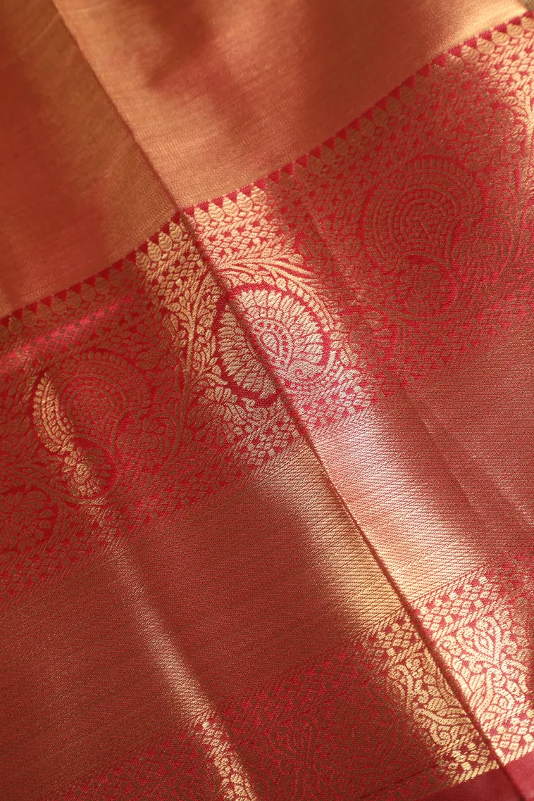 Gold Apoorva Silk Sarees with Gold Zari Small Checks Pattern view 3