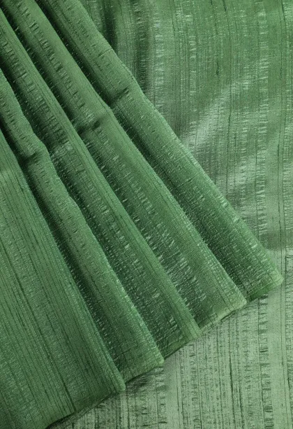 Pine Green Jute Sarees Without Zari With Plain