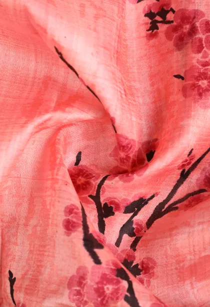 Rose Pink Soft Silk Sarees Without Zari With Floral Patterns