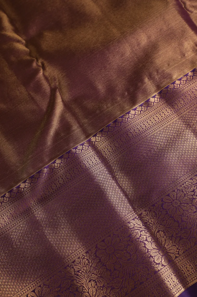 Rouge Pink Apoorva Silk Sarees with Gold Zari Floral Patterns view 3