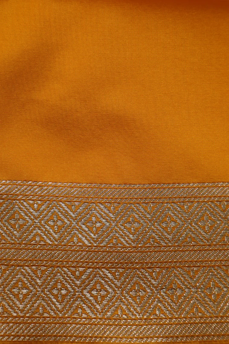 Peach Pink Tissue Banaras with Gold Zari Buttis (small Dots Or Motifs) view 3