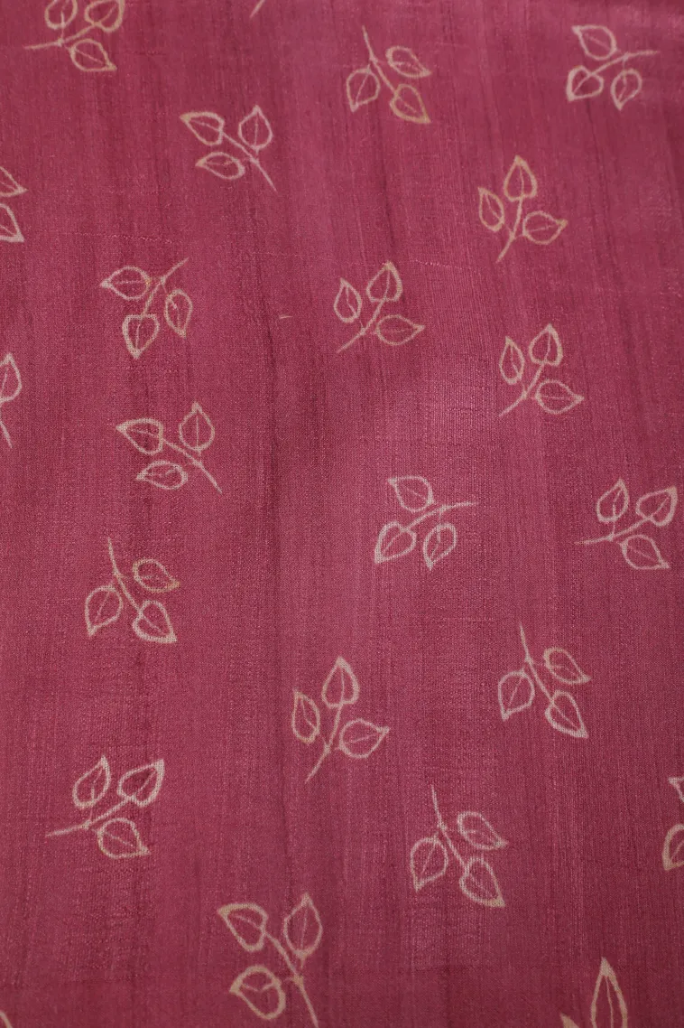 Rose Pink Semi Tussar Silk Without Zari With Geometric Shapes view 3