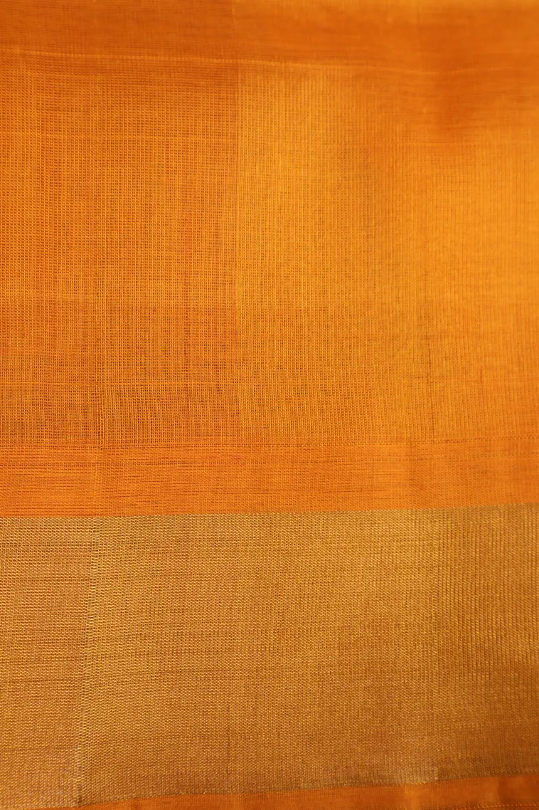Lemon Yellow Silk Cotton with Gold Zari Checks And Puttas view 3