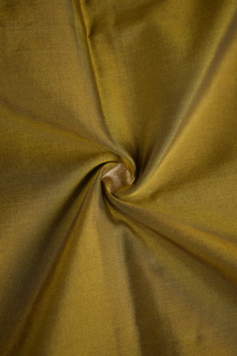 Metallic Gold Arani Silk Sarees with Gold Zari Geometric Shapes view 4