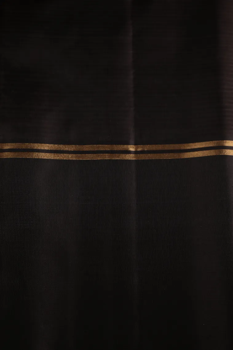 Lemon Yellow Soft Silk Saree with Gold Zari Vaira Oosi view 3