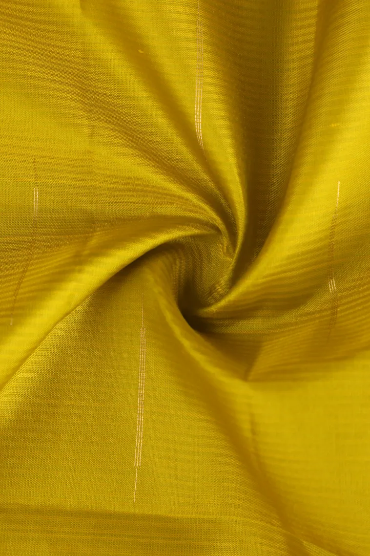 Lemon Yellow Soft Silk Saree with Gold Zari Vaira Oosi view 4