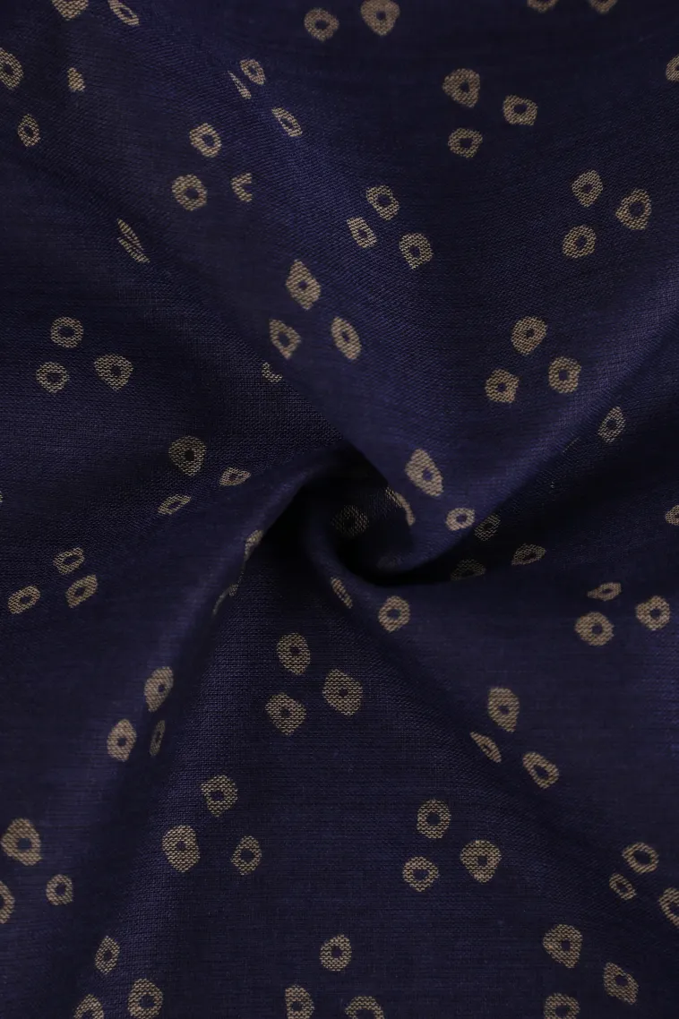 Berry Blue Chanderi Cotton Sarees Without Zari With Pathik Motifs view 4
