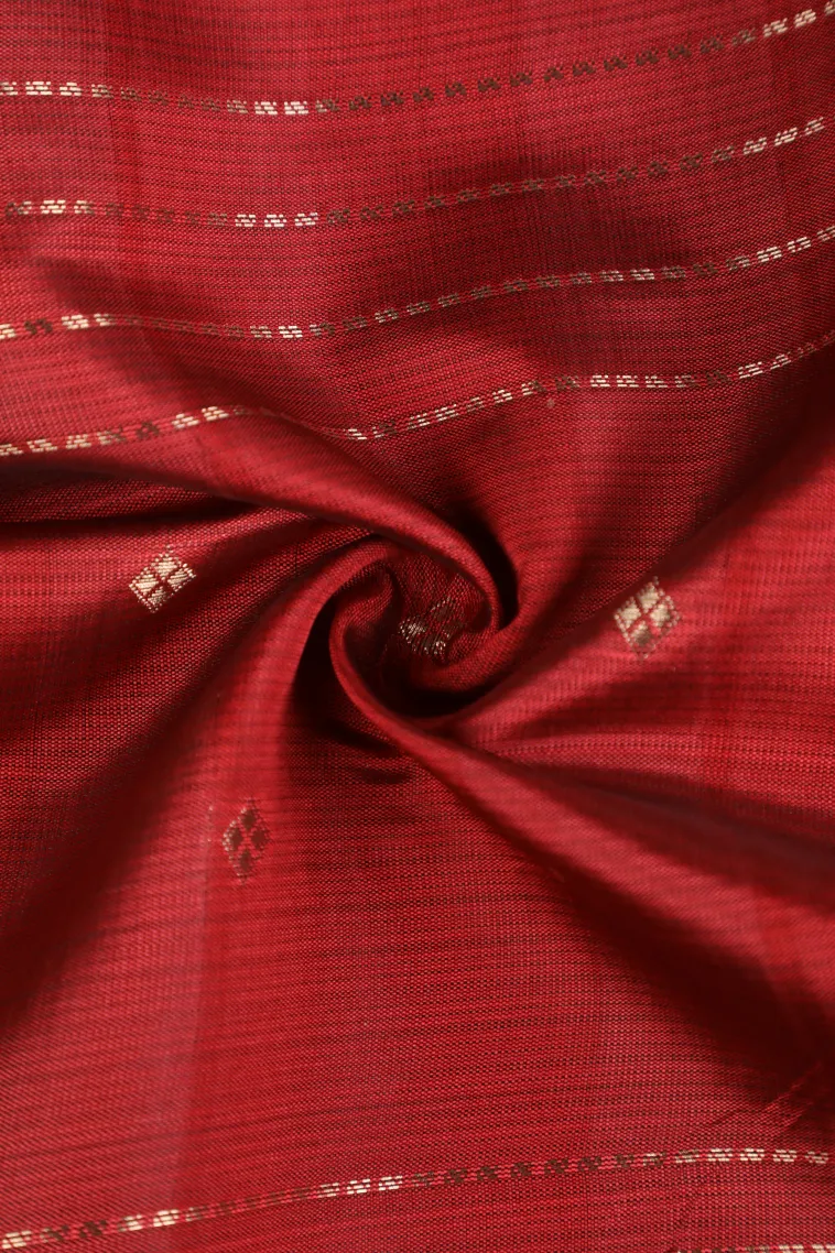 Apple Red Soft Silk Sarees with Gold Zari Straipes And Puttas view 4