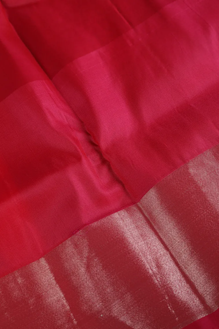 Cerulean Blue Soft Silk Saree with Silver Zari Tree Mottif view 3