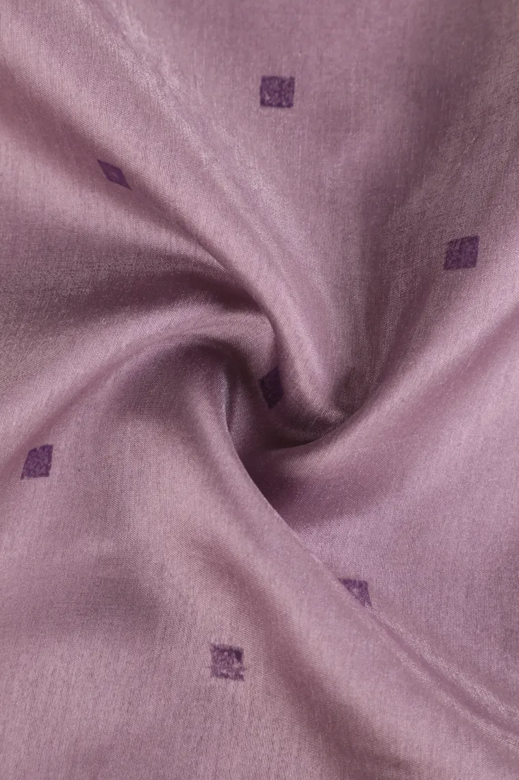 Mauve Purple Semi Tussar Silk Without Zari With Peacock And Animal view 4