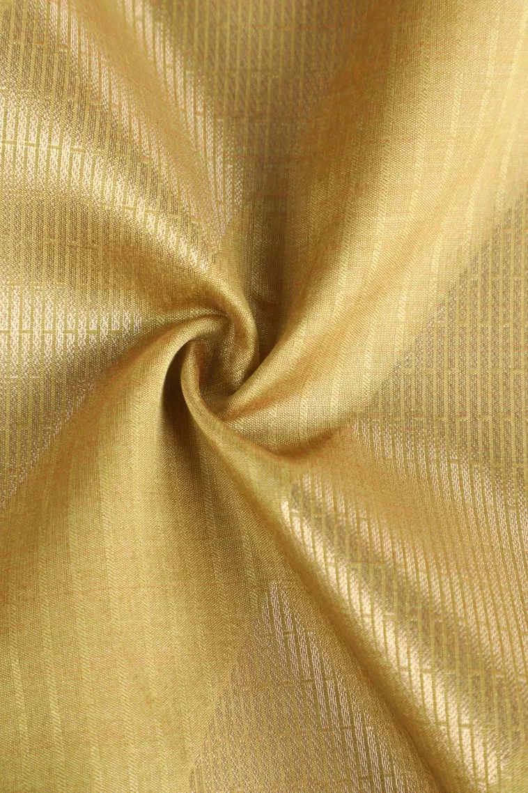 Biscotti Yellow Tussar Saree with Gold Zari Stripes view 4