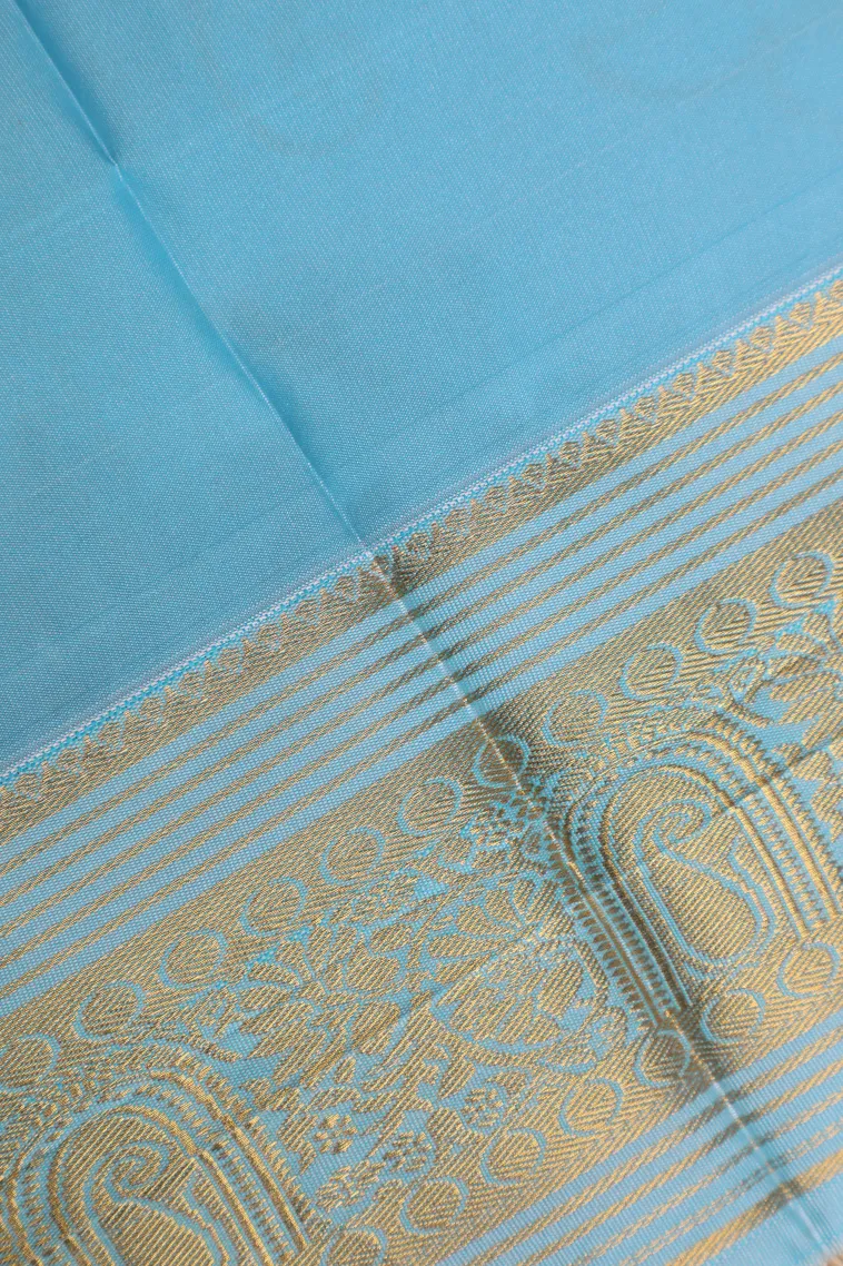 Caramel Brown Visiri Madippu Silk Sarees with Gold And Silver Zari Straipes And Puttas view 3