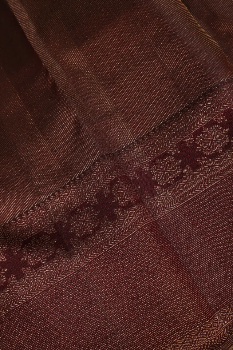 Lemonade Pink Kanchipuram Silk Sarees with Gold Zari Checks And Puttas view 3