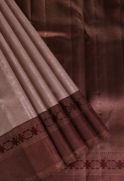 Lemonade Pink Kanchipuram Silk Sarees with Gold Zari Checks And Puttas