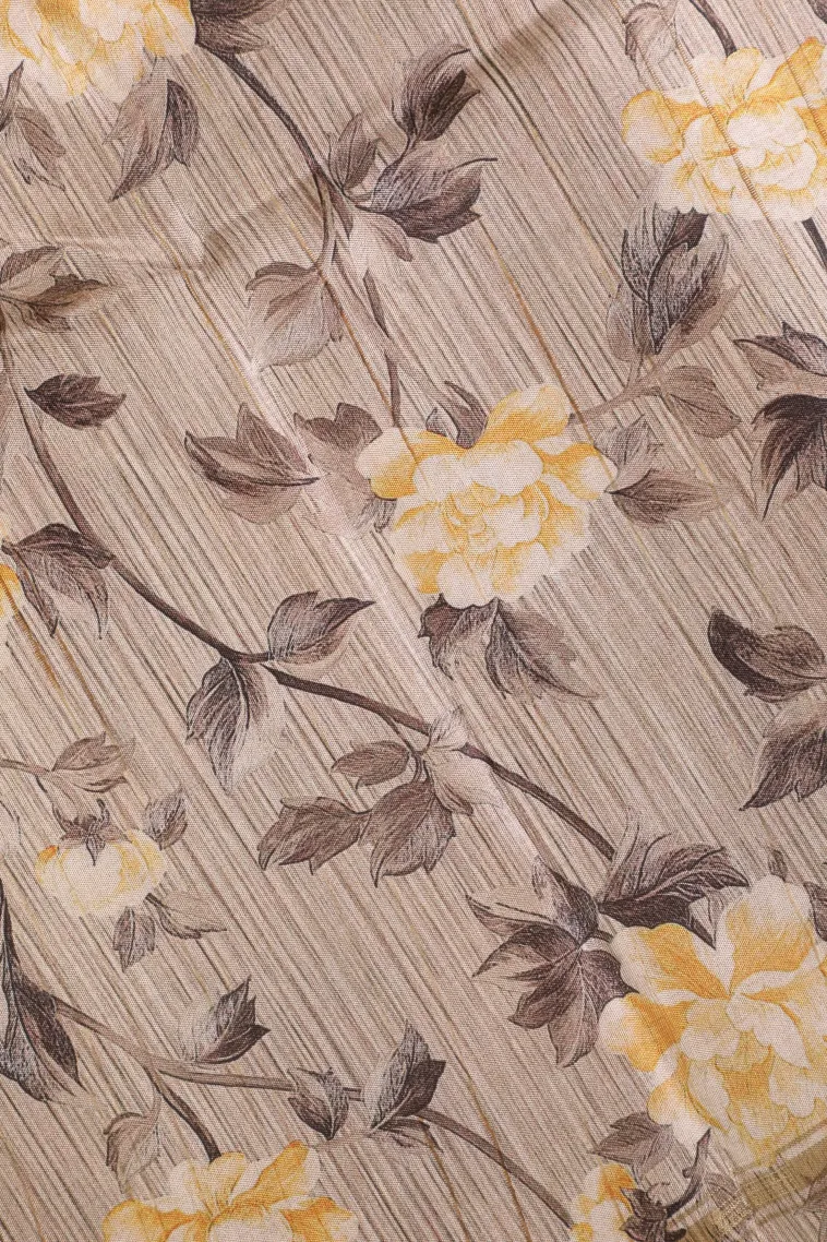 Lemon Yellow Jute Sarees Without Zari With Plain view 3