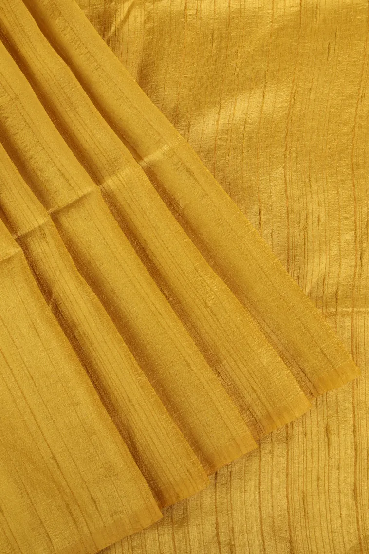 Lemon Yellow Jute Sarees Without Zari With Plain view 1