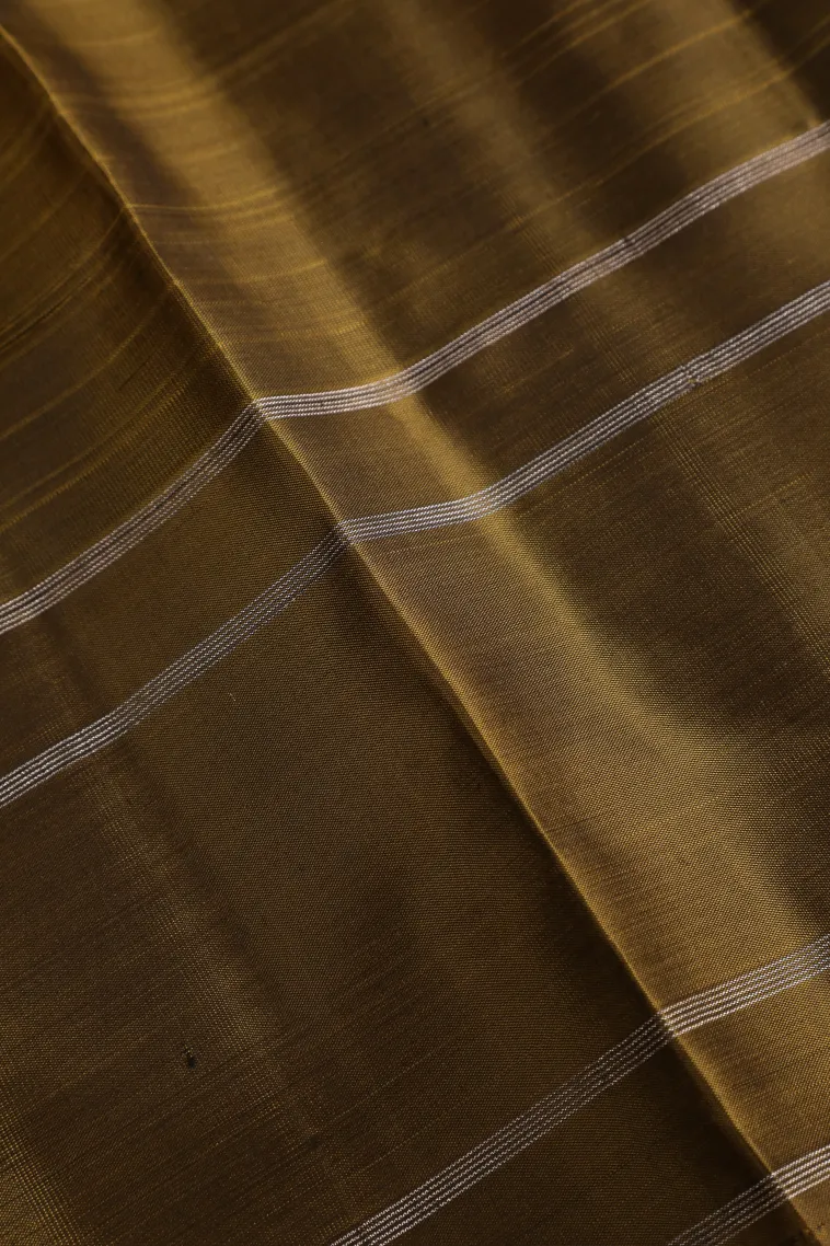 Fire Orange Soft Silk Saree with Silver Zari Checks view 3