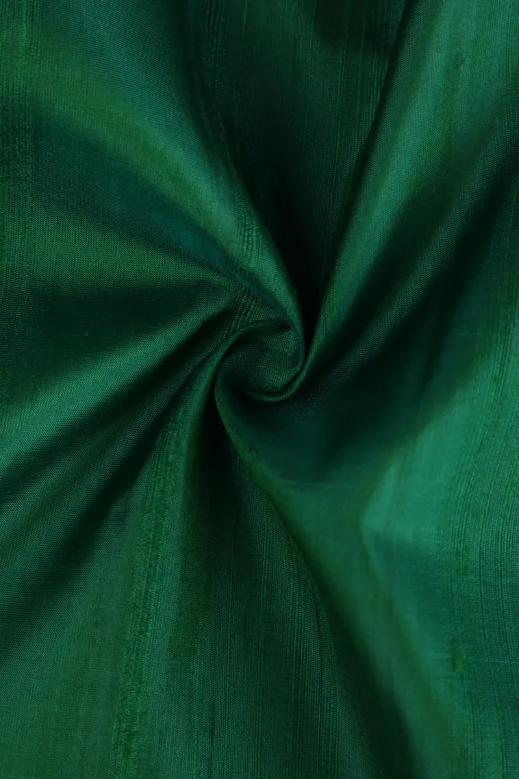 Pine Green Soft Silk Saree Without Zari With Plain view 4
