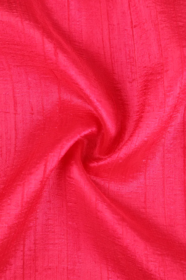 Punch Pink Jute Sarees Without Zari With Plain view 4