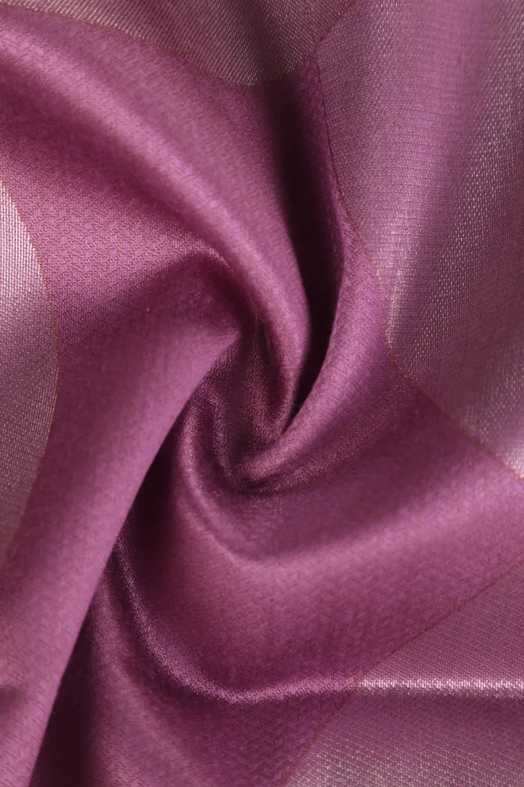 Magenta Purple Jute Sarees with Silver Zari Geometric Shapes view 4