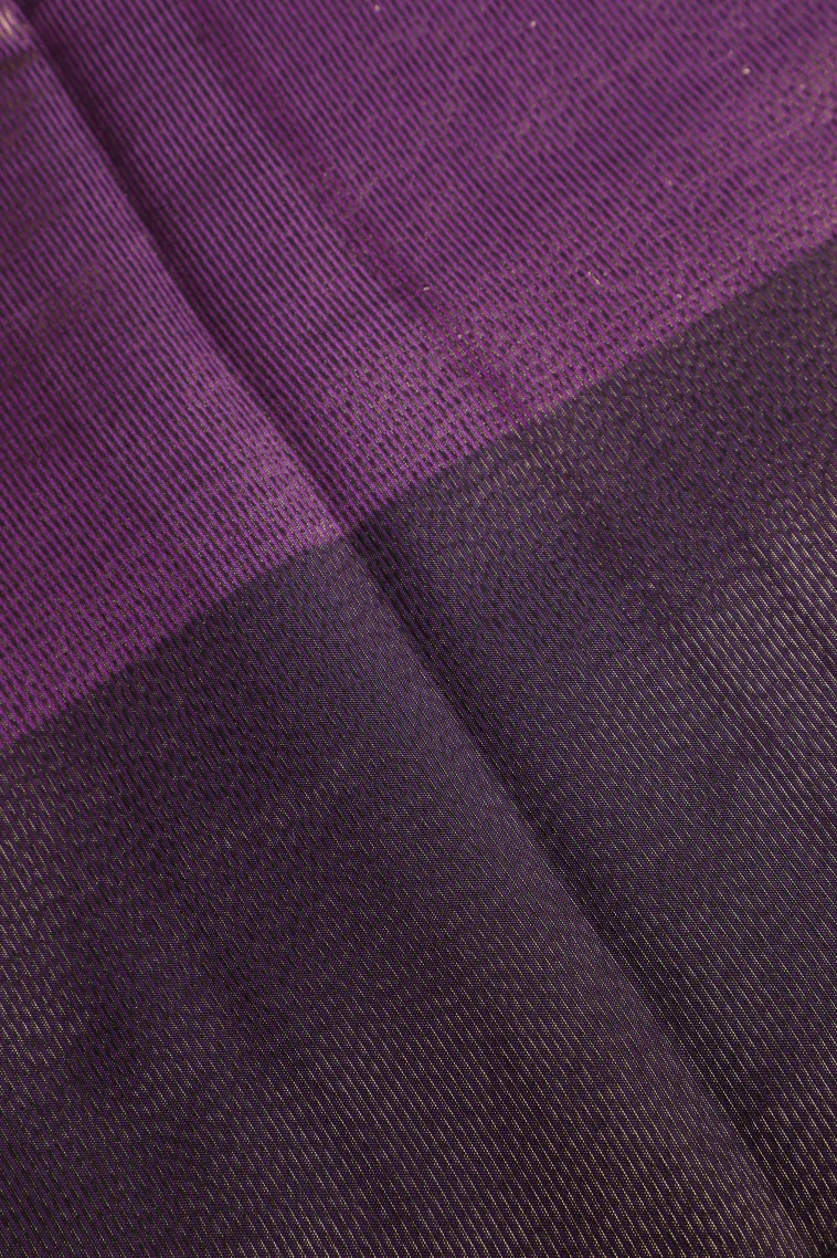 Viola Purple Soft Silk Sarees with Gold Zari Straipes And Puttas view 3