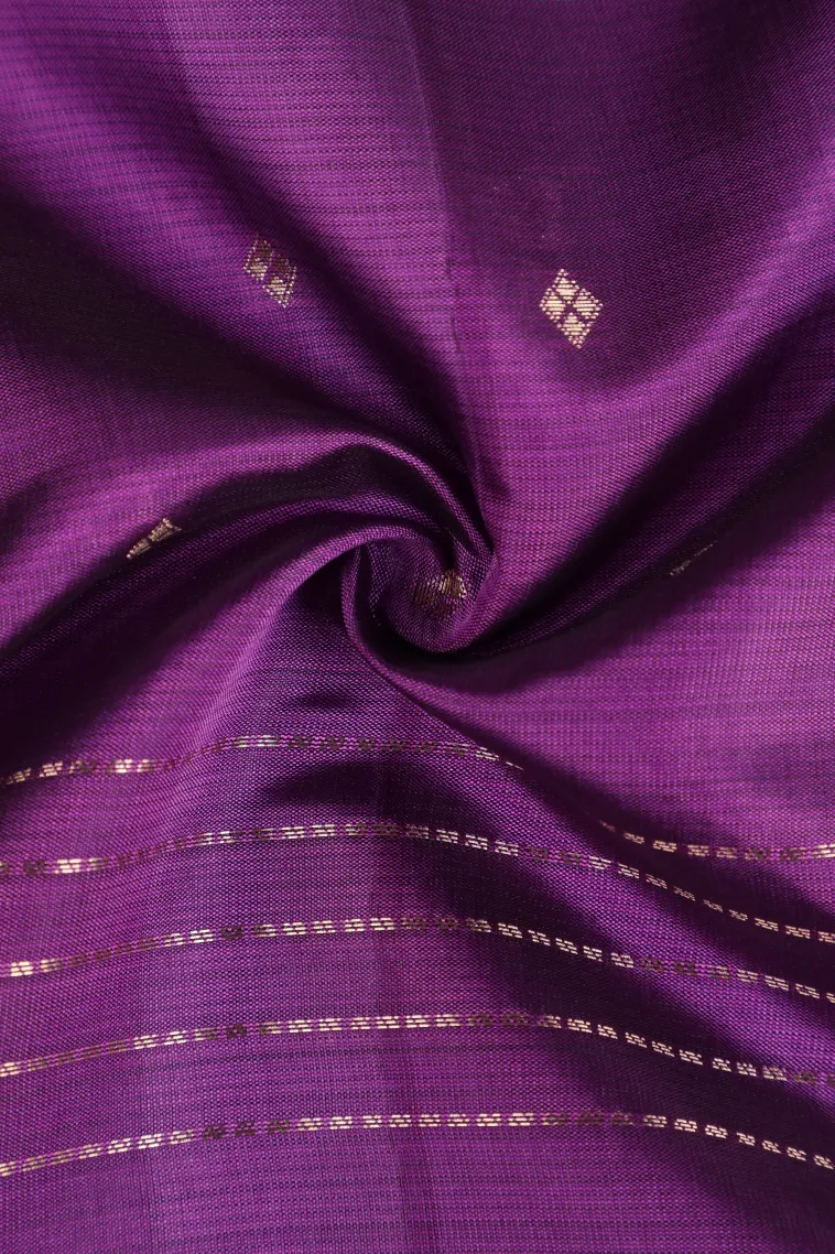 Viola Purple Soft Silk Sarees with Gold Zari Straipes And Puttas view 4