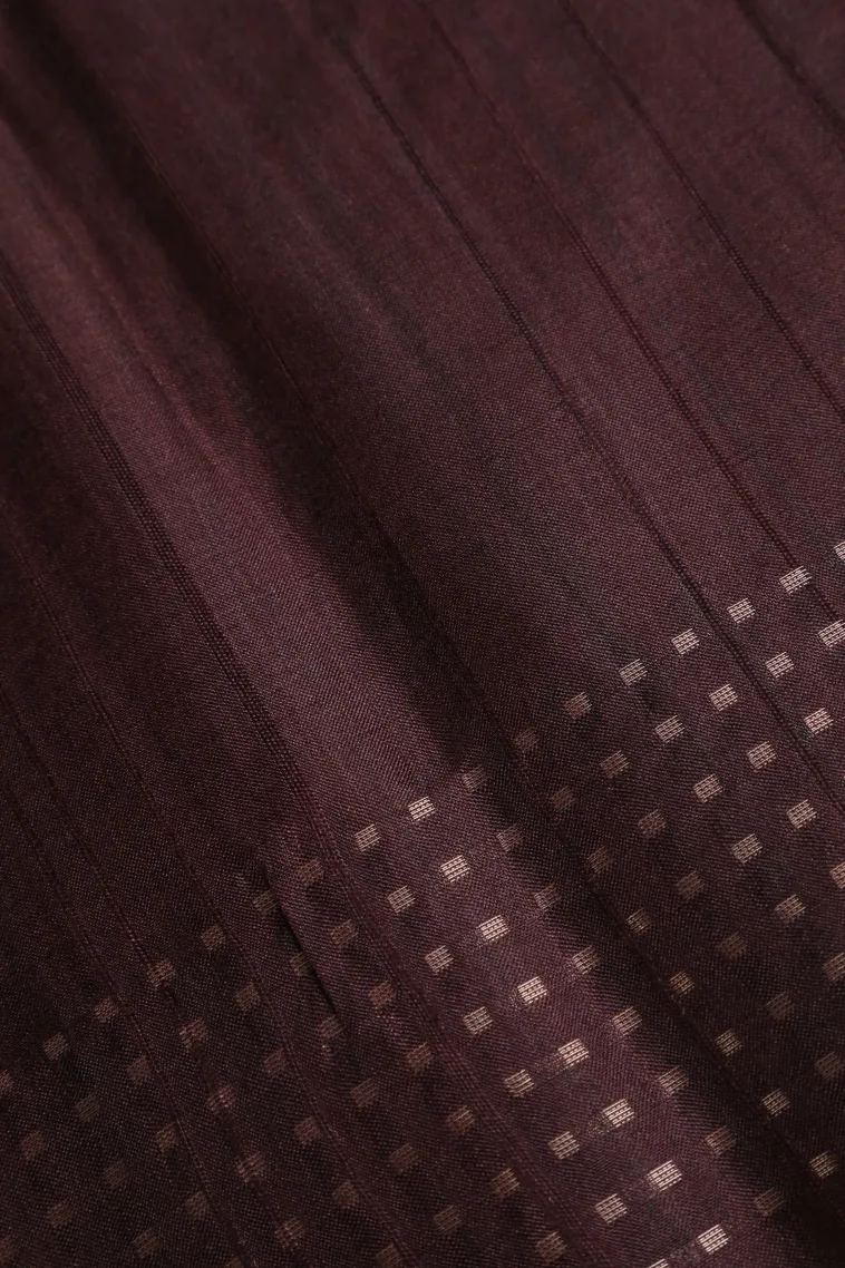 Fire Orange Tussar Saree Without Zari With Checks And Puttas view 3