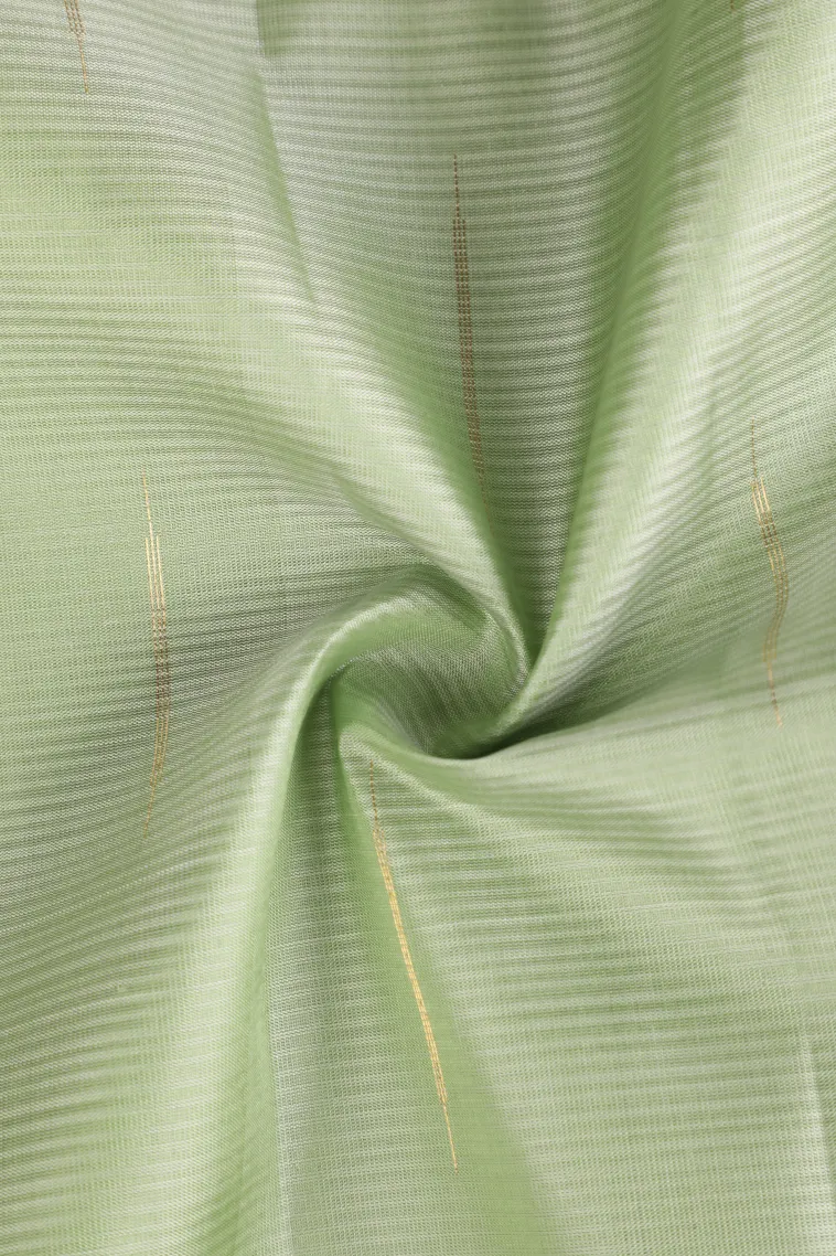Pistachio Green Soft Silk Saree with Gold Zari Vaira Oosi view 4