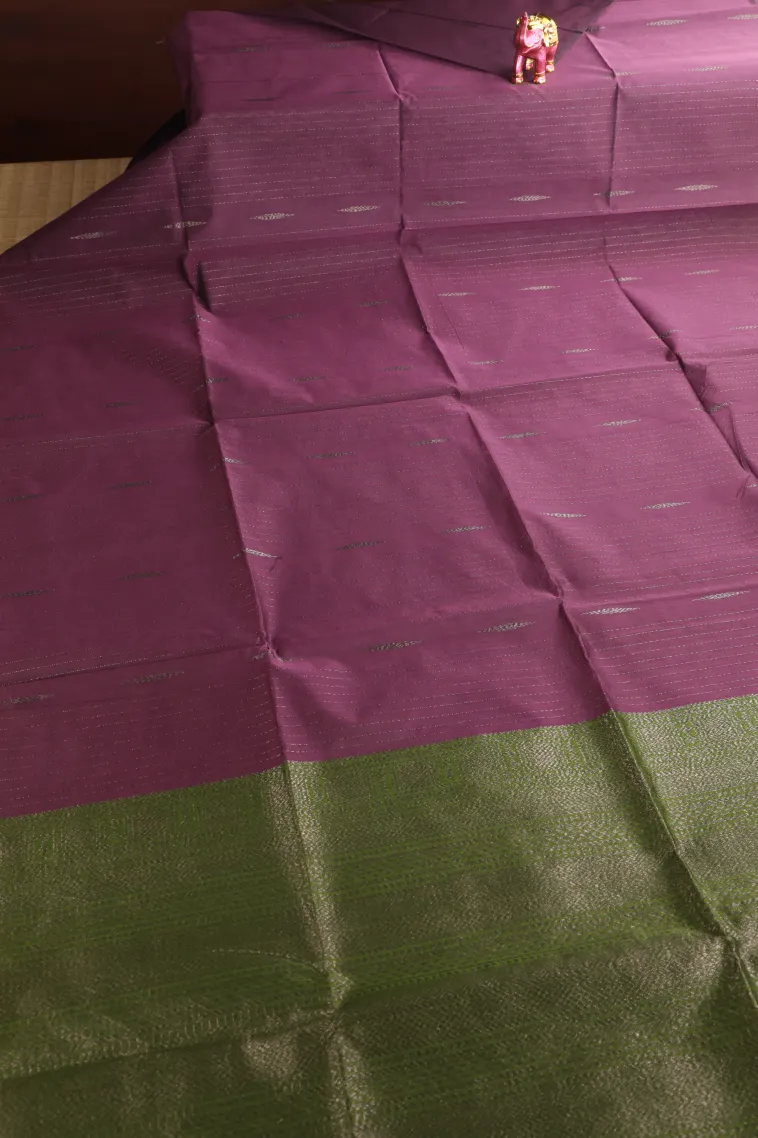 Jam Purple Silk Cotton Sarees with Antic Zari Straipes And Puttas view 2