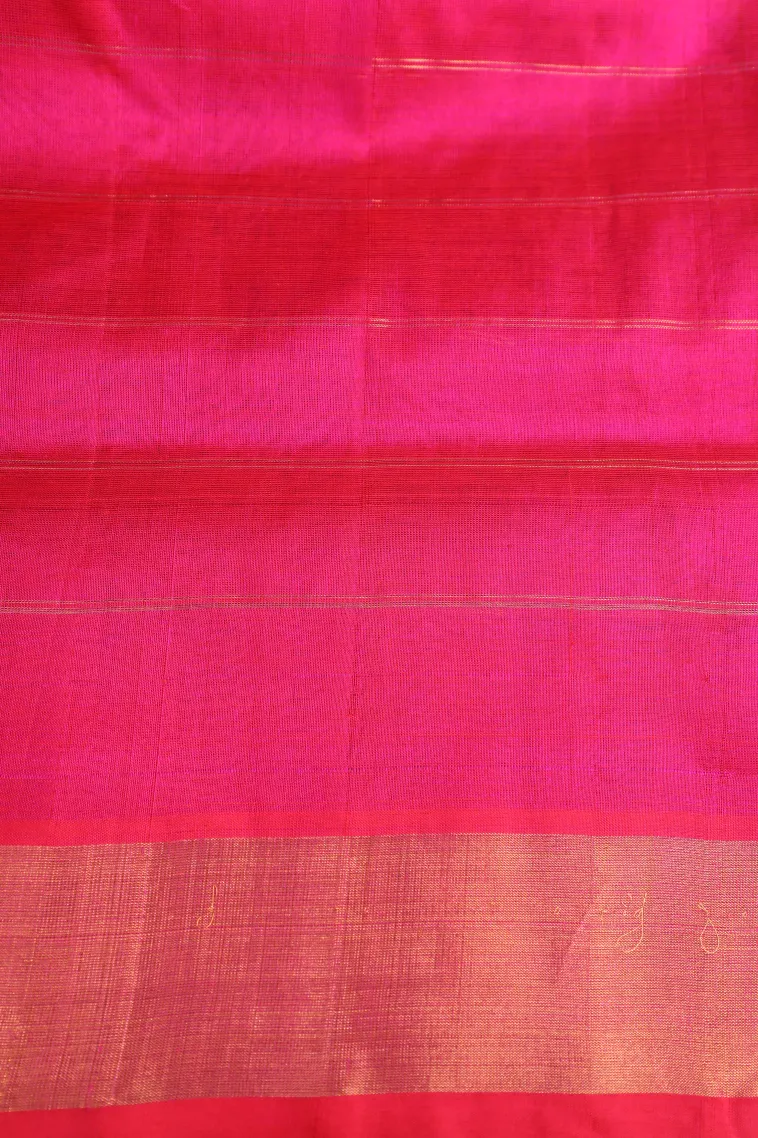 Azure Blue Silk Cotton with Gold Zari Checks view 3
