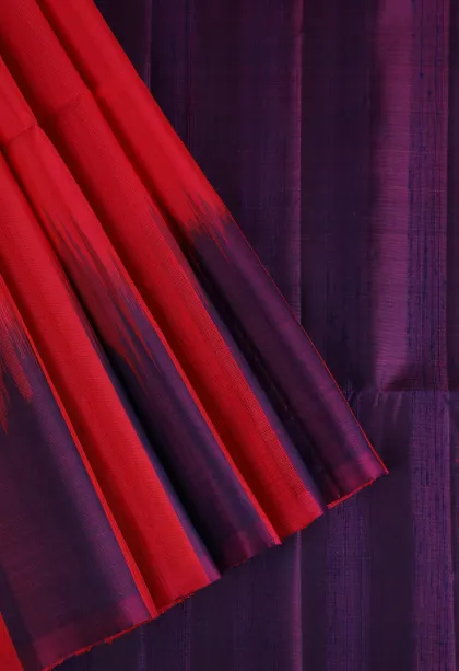 Rose Red Soft Silk Saree Without Zari With Plain