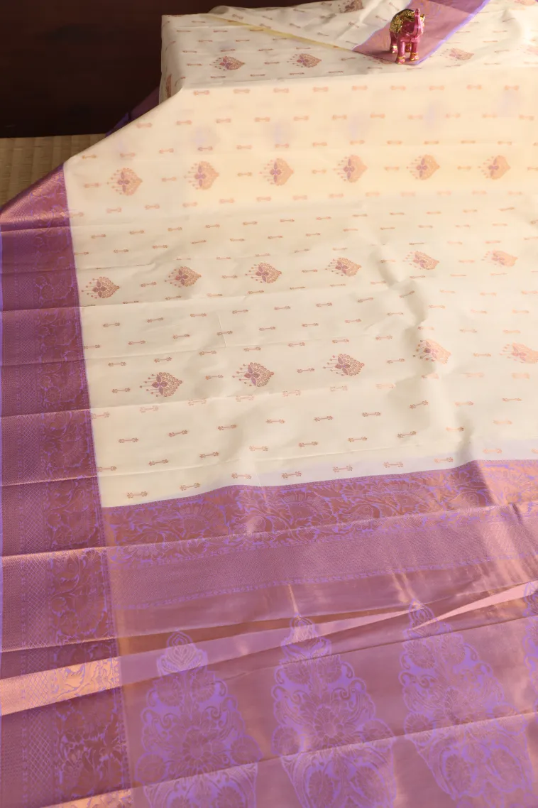 Sandollar Yellow Visiri Madippu Silk Sarees with Copper Zari Straipes And Puttas view 2