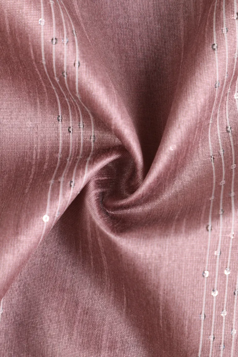 Crepe Pink Jute Sarees with Thread Zari Stripes view 4