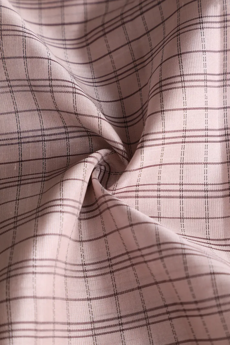 Coconut White Soft Silk Saree with Gold And Silver Zari Checks view 4