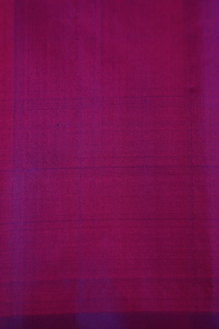Cobalt Blue Soft Silk Saree Without Zari With Stripes view 3