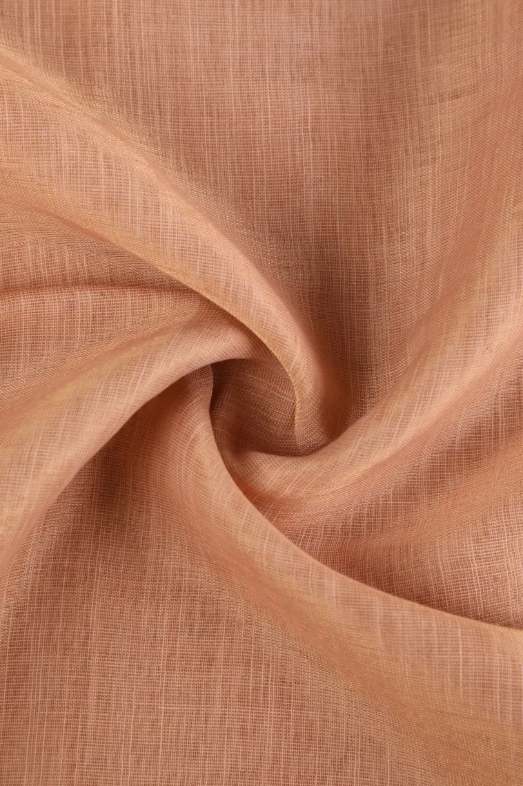 Peach Pink Tissue Silk Sarees with Thread Zari Floral Patterns view 4
