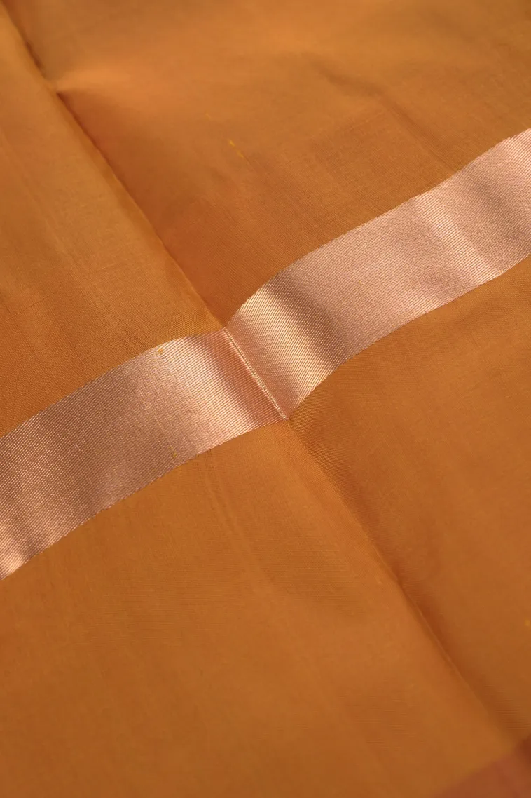 Berry Red Soft Silk Saree with Gold Zari Plain view 3