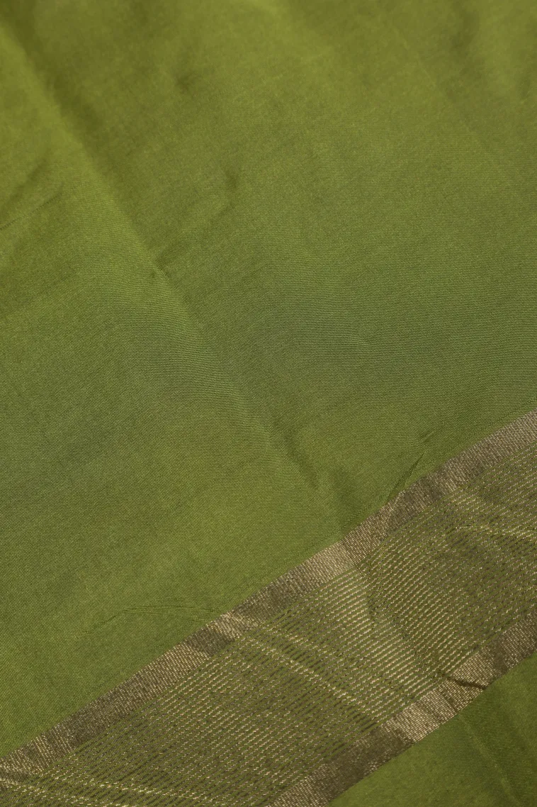 Coffee Brown Arani Silk Sarees with Gold Zari Small Checks Pattern view 3