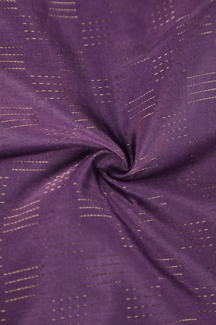 Mauve Purple Arani Silk Sarees with Gold Zari Stripes view 4