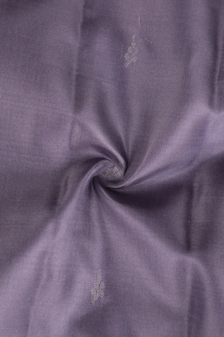 Heather Purple Soft Silk Saree with Silver Zari Buttis (small Dots Or Motifs) view 4