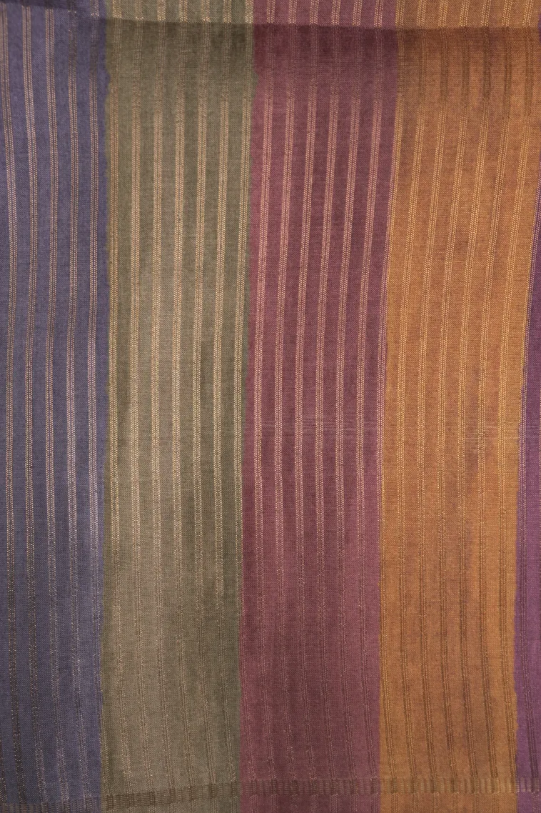 Peanut Brown Tussar Saree with Gold Zari Buttis (small Dots Or Motifs) view 3