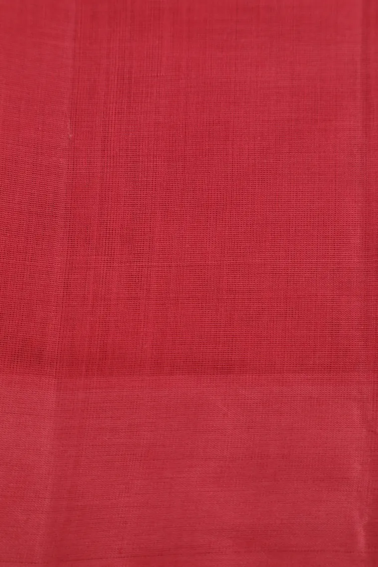Punch Pink Kanchi Cotton Sarees Without Zari With Stripes And Puttas view 3
