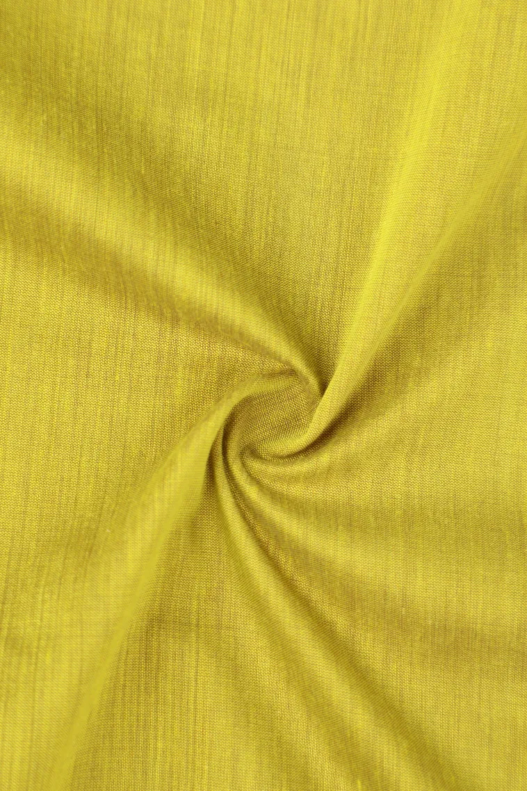 Lime Green Kalyani Cotton with Gold Zari Plain view 4