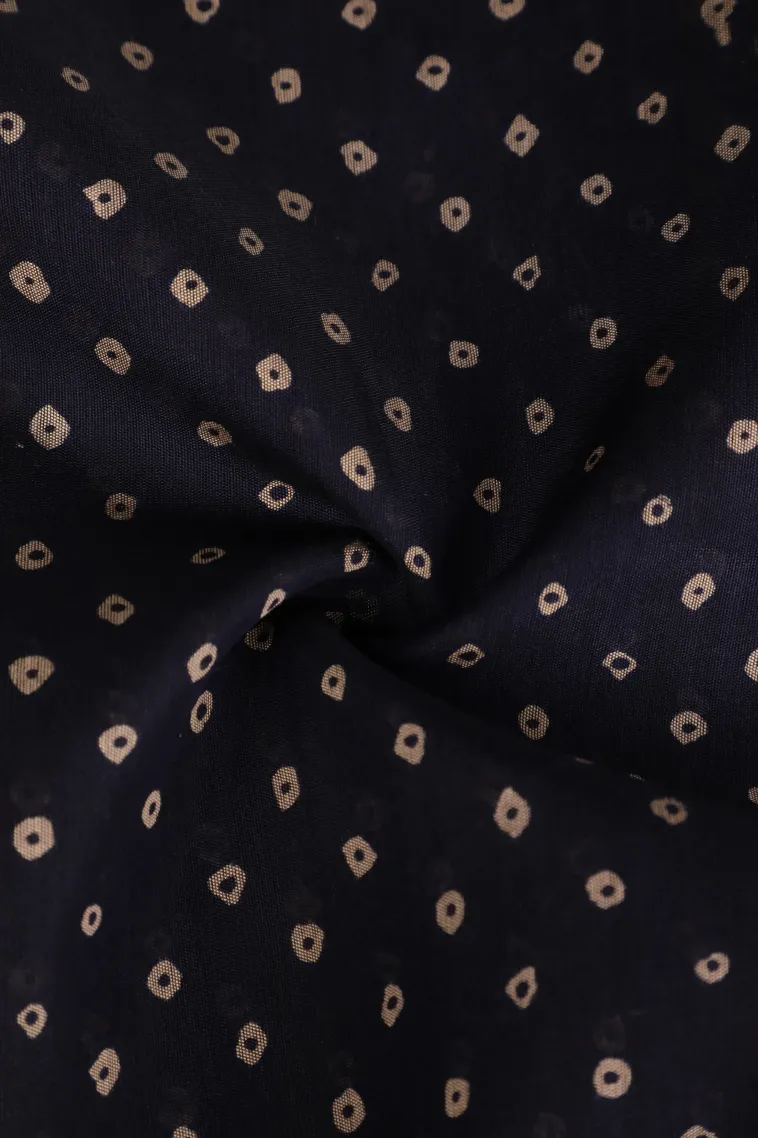 Indigo Blue Chanderi Cotton Sarees Without Zari With Pathik Motifs view 4