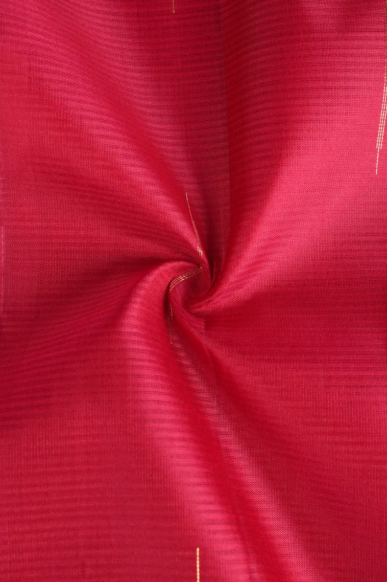 Lipstick Red Soft Silk Saree with Gold Zari Vaira Oosi view 4