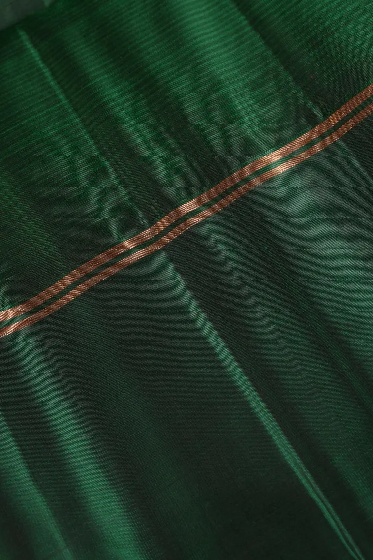 Lipstick Red Soft Silk Saree with Gold Zari Vaira Oosi view 3